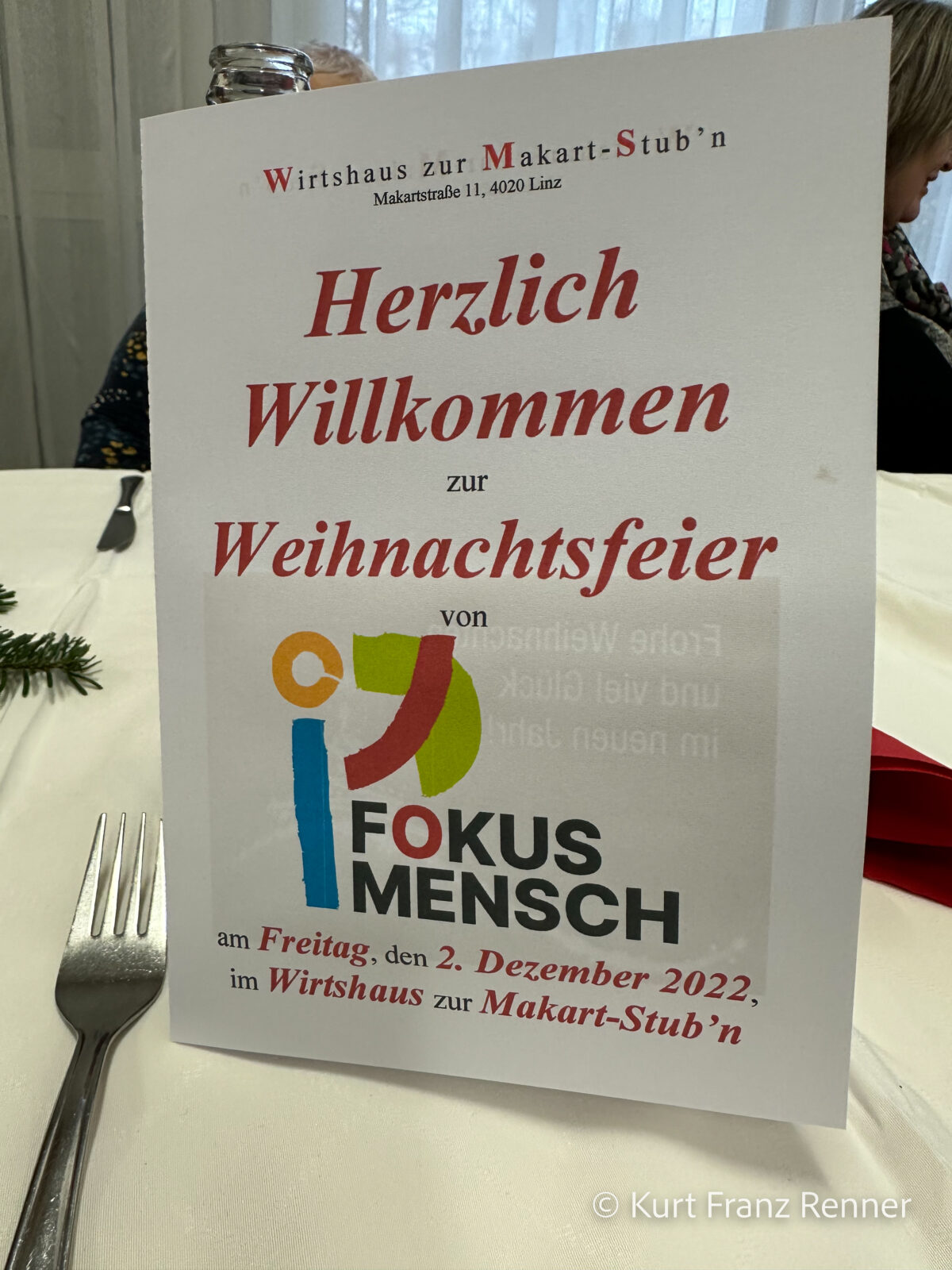 Tischkarte "Herzlich Willkommen" 