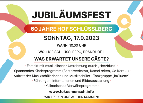 Info-Karte mit Text zum Rahmenprogramm